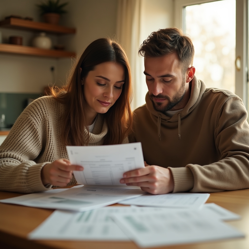 Пара обсуждает семейный финансовый план